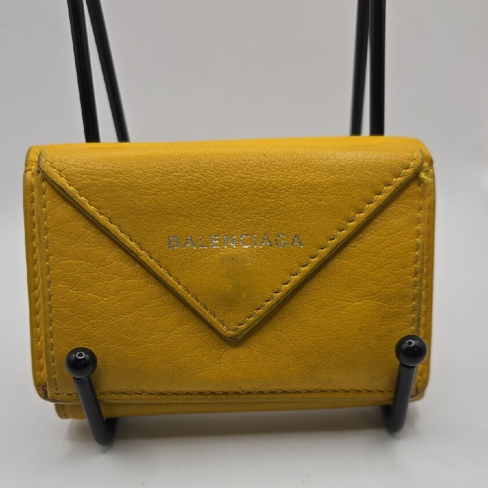 Balenciaga Yellow Leather Envelope Wallet‎